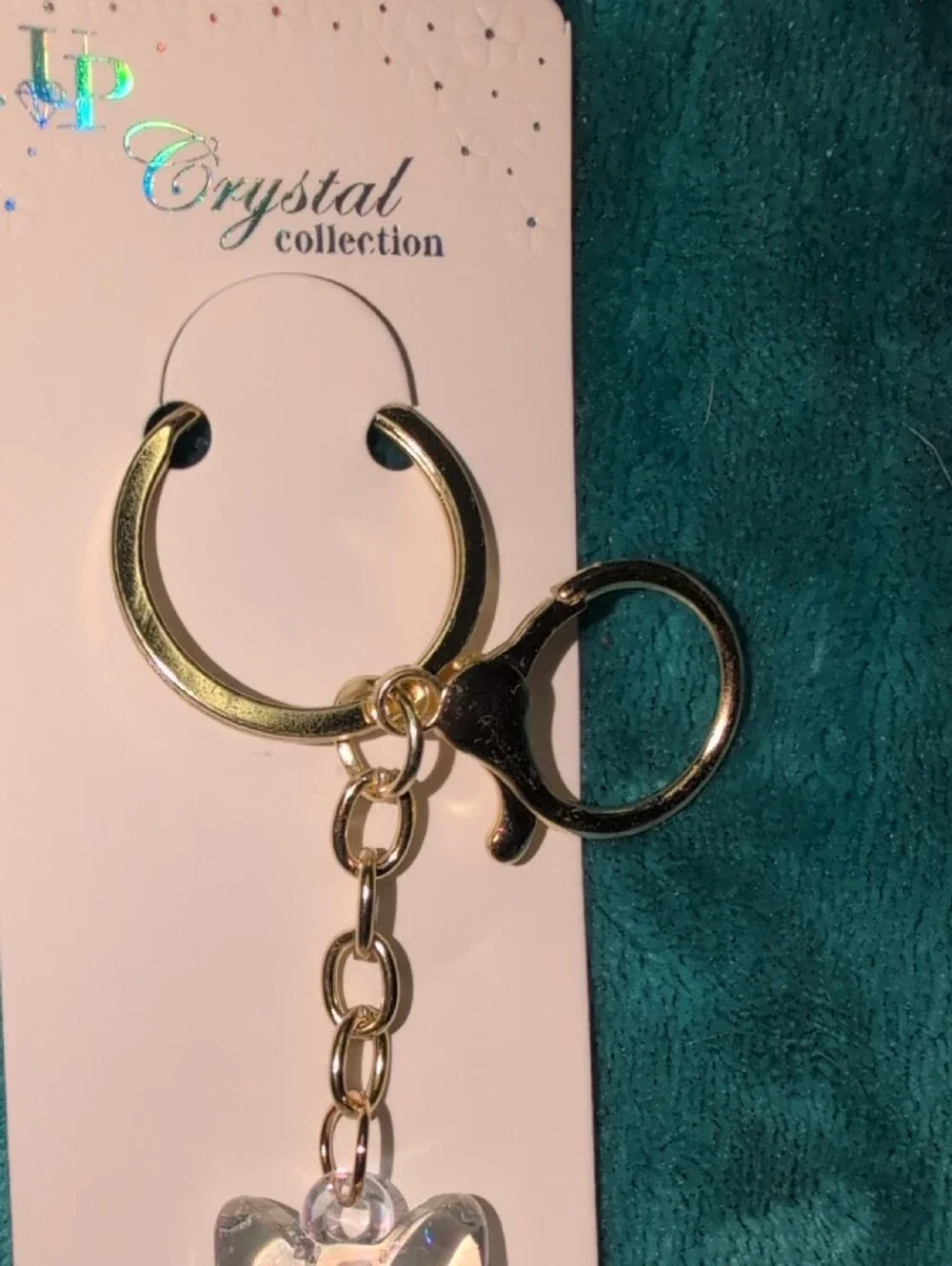 Iridescent Clear Cat Keychain  Bag Charm
